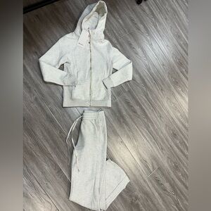 Lululemon Athletica Light Gray Hoodie and Jogger Set